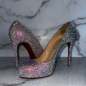 Christian Louboutin Neofilo AB Strass Crystal Heels Pumps Size US 12 / EU 42